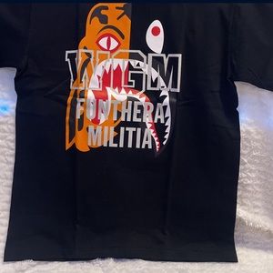 Bape Tiger Shark Tee Shirt Black Medium